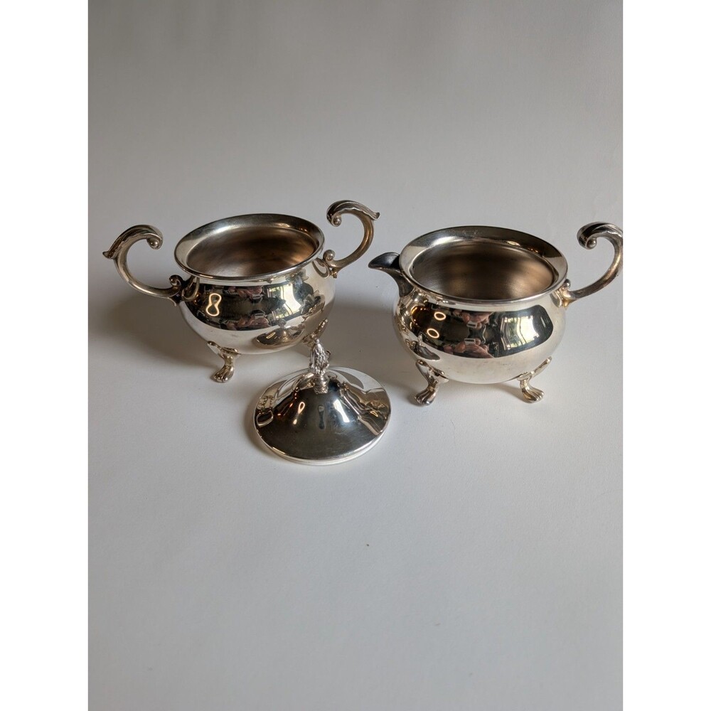 Poole Bristol Silverplate Victorian Creamer and Sugar Bowl Set Post-1940